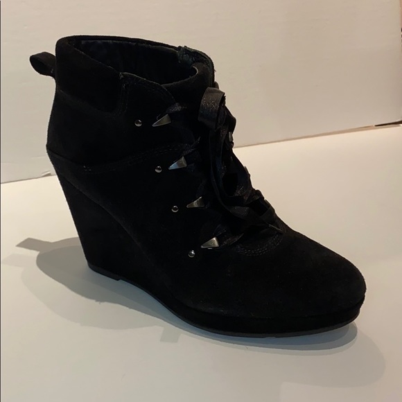 🆕 VIA SPIGA Black Suede Boots w/Satin Laces!!!NWOT!!! - Picture 4 of 12